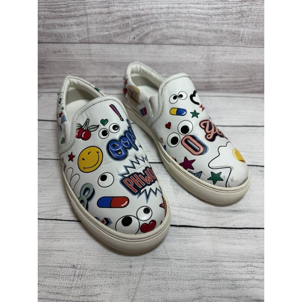 Anya Hindmarch White 'Wink In' Leather Slip On Sneaker sz 38